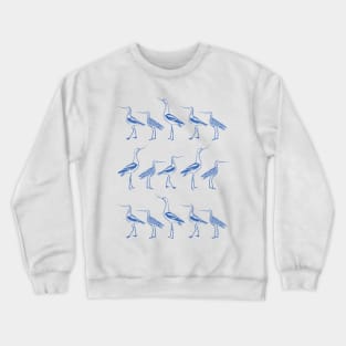 Birds in Blue Crewneck Sweatshirt